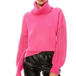 Alice + Olivia Adela Turtleneck Sweater Pink Small